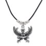 Leather necklace with Indian symbol as pendant for women and men, SR-20539, length ca.45cm, lobster clasp