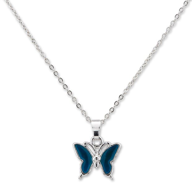Mood fine necklace with a small butterfly SR-20543 Length 44cm, lobster clasp