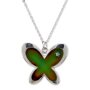 Fine necklace with a big Mood butterfly pendant with rhinestone, SR-20553 Length 44cm, lobster clasp