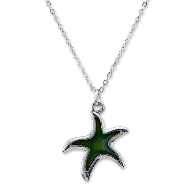 Fine Chain with a Mood starfish Pendant, SR-20555 Length 44cm, lobster clasp