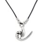 Leather necklace with an lizzard/dragon symbol as pendant for women and men, SR-20563, length ca.45cm, lobster clasp
