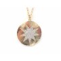 Necklace with pendant &quot;Disc decorated with rhinestone studded star&quot;, SR-20590 gold