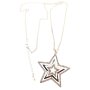 Necklace with 3 stars pendant with rhinestones, SR-20594 rose gold