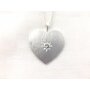 Necklace with rhinestone studded hearth pendant, SR-20600 silver