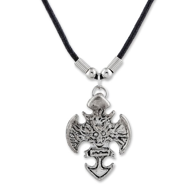Leather necklace with a Cross pendant for men and women, length 45cm, lobster clasp