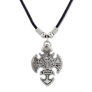 Leather necklace with a Cross pendant for men and women,...