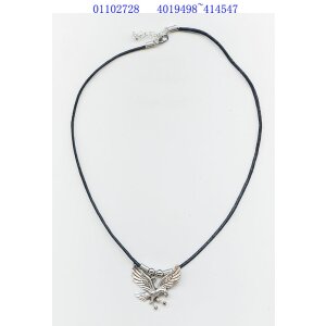 Leather necklace with a hawk pendant for men and women, length 45cm, lobster clasp, SR-20621