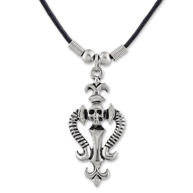 Leather necklace with a cross pendant for men and women, length 45cm, lobster clasp, SR-20622