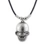 Leather necklace with an dead skull pendant for men and women, length 45cm, lobster clasp, SR-20628