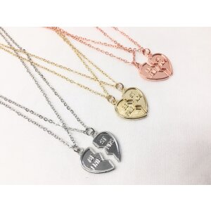 Necklace with friendship pendant, set of 2, BEST FRIENDS,...