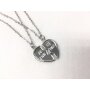 Necklace with friendship pendant, set of 2,BEST FRIENDS, SR-20653, length 60cm silver