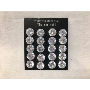 Stainless steel ear stud display with 10 pairs,...