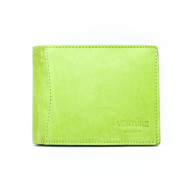 Real leather wallet 12 cm * 9.5 cm * 1.8 cm MK / 184 apple green S-0647