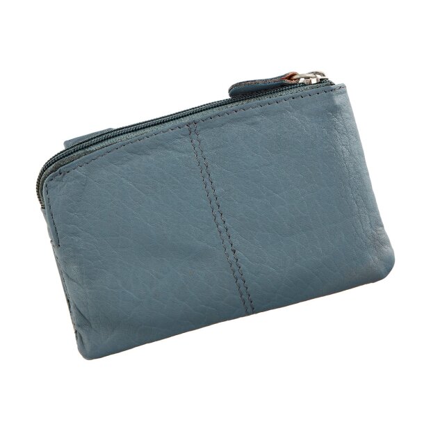 Tillberg key wallet/credit card wallet made from real leather 7,5 cm x 12 cm x 2 cm, grey