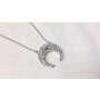 Necklace with rhinestone-studded pendant, length 40cm, SR-20664 silver