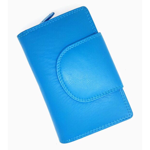 High quality and robust ladies wallet made from real leather royal blue