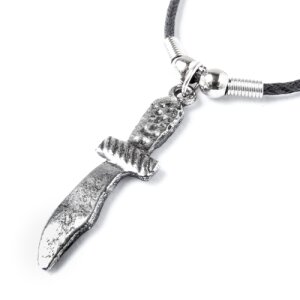 Leather necklace with a saber pendants  for men and...