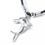 Leather necklace with an dolphin pendant for men, women and children, length 45cm, lobster clasp, SR-20680