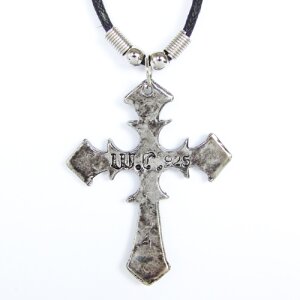 Leather necklace with cross pendant for men and women, length 45cm, lobster clasp, SR-20683