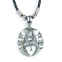 Leather necklace withtribal as pendant for men and women, length 45cm, lobster clasp, SR-20692