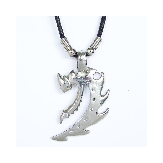 Leather necklace with tribal pendant for men and women, length 45cm, lobster clasp, SR-20693