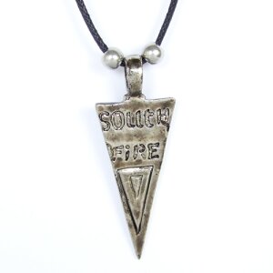 Leather necklace with triangular pendant for men and...