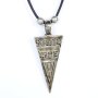 Leather necklace with triangular pendant for men and women, length 45cm, lobster clasp, SR-20696