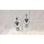 Earrings with stone pendant and mother of pearl , length 6 cm, SR-20712 silver