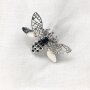 Brooch &quot;Beetle with rhinestones&quot; SR-20719 silver/black