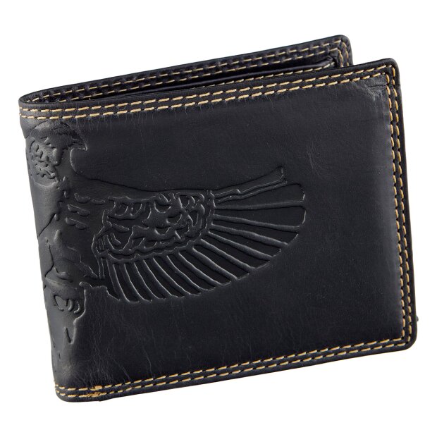 Tillberg mens wallet, purse Adler 100% Wasserb bfel leather 10x12x2.5cm navy blue S-0565