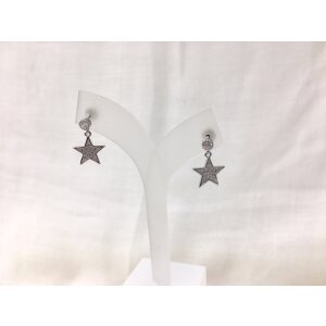 Ear studs with star and rhinestone, SR-20779
