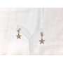 Ear studs with star and rhinestone, SR-20779 gold