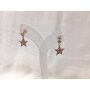 Ear studs with star and rhinestone, SR-20779 rose Gold