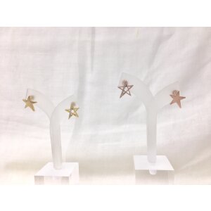 Ear studs with star stud matt and star stud with...