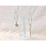 Creole with Artificial Pearl Pendant and Star with Rhinestones, SR-20781 gold