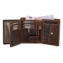 Wallet made from real water buffalo leather with eagle motif, dark brown
