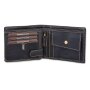 Wallet made from real water buffallo leather with horse motif black