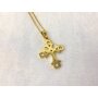 Stainless steel necklaces with cross pendant with crystal stones gold