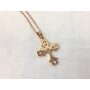 Stainless steel necklaces with cross pendant with crystal stones rose gold