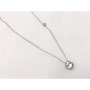 Stainless steel necklace with pendant with crystal stone silver