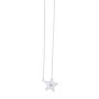 Stainless steel necklace with star pendant silver