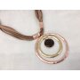 Chain with several laces and three large pendants Length 45cm, extendable to 50cm matt Rose Gold