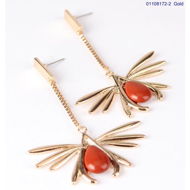 Earrings with bug pendant, SR-20834 gold