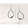 Drop earrings with drop shaped branch and small...
