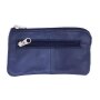 Key wallet made from real leather, navy blue