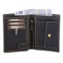 Leather wallet with horse print Black