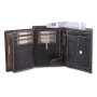 Leather wallet with horse print Black
