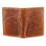 Leather wallet with horse print Tan