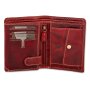 Leather wallet with horse print Red