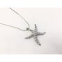 Necklace with rhinestone studded starfishl pendant, length 45 cm, SR-20839  silver/crystal